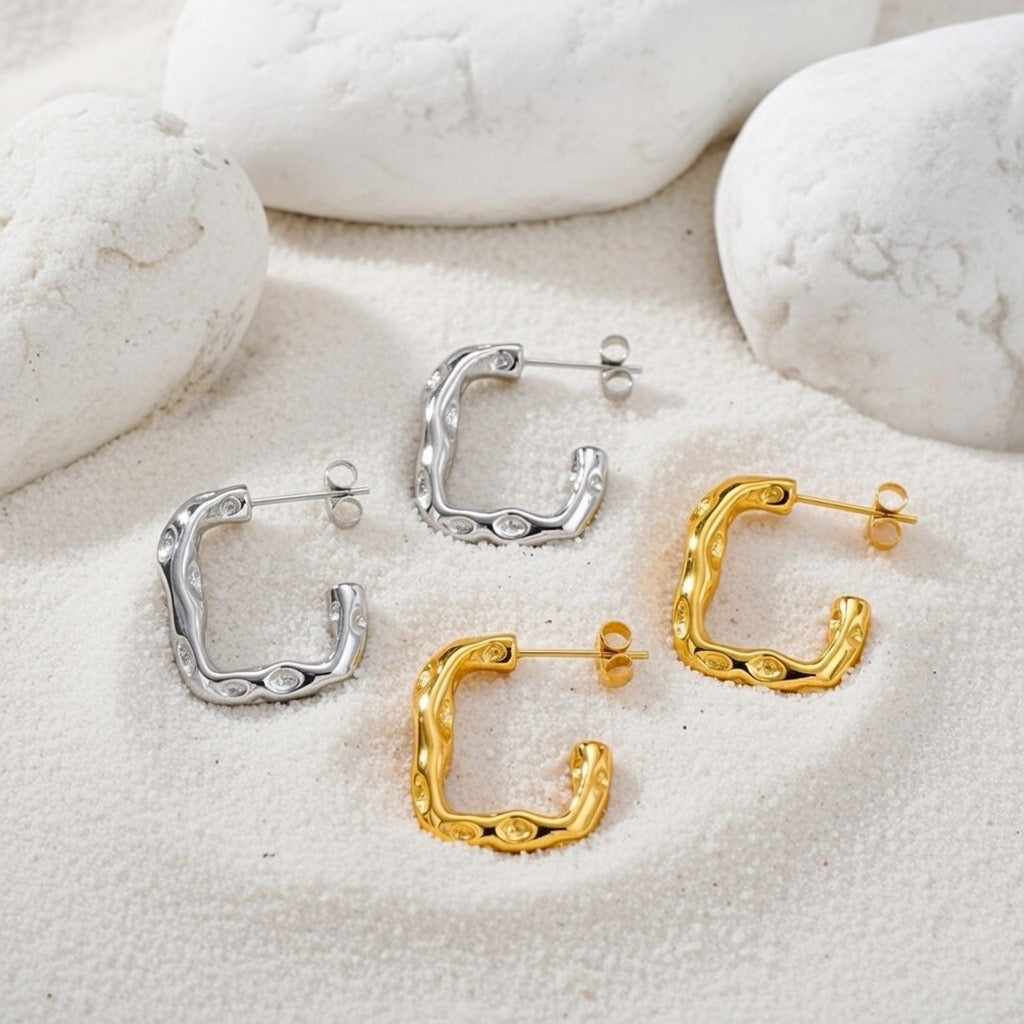 Ella ~ Gold square earrings image 6