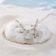 Chloe ~ Silver seashell and starfish necklace image 2