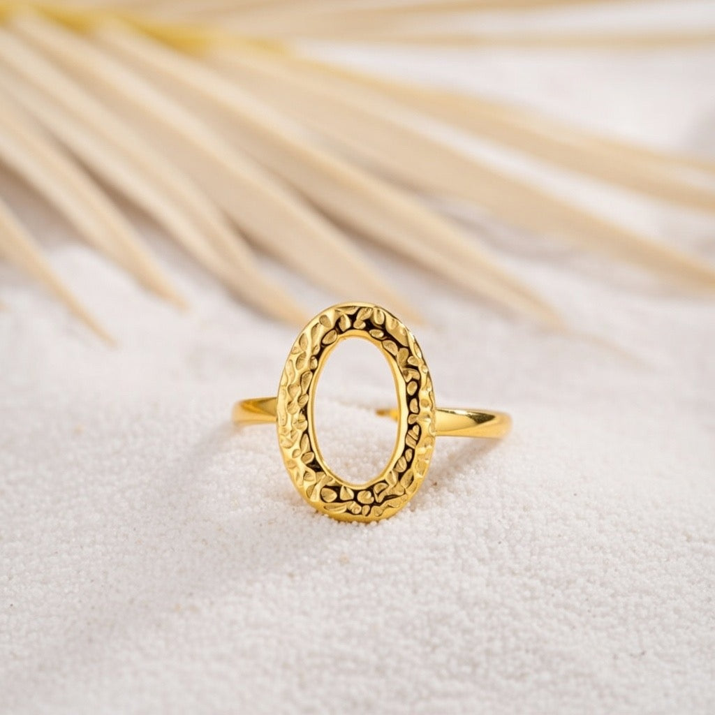 Adele ~ Hammered oval ring image 3