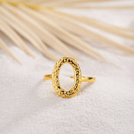 Adele ~ Hammered oval ring image 3
