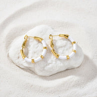 Skye ~ White and gold hoops image 2