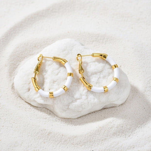 Skye ~ White and gold hoops image 2