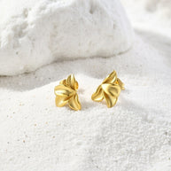 Flora ~ Dainty flower petal earrings gold image 5