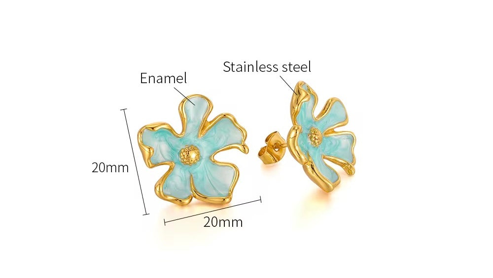 Olivia ~ blue flower earrings image 5