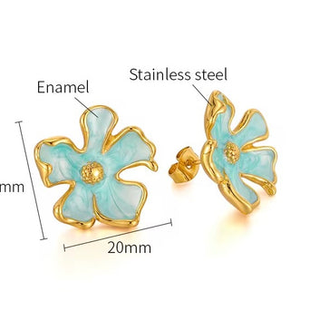 Olivia ~ blue flower earrings image 5