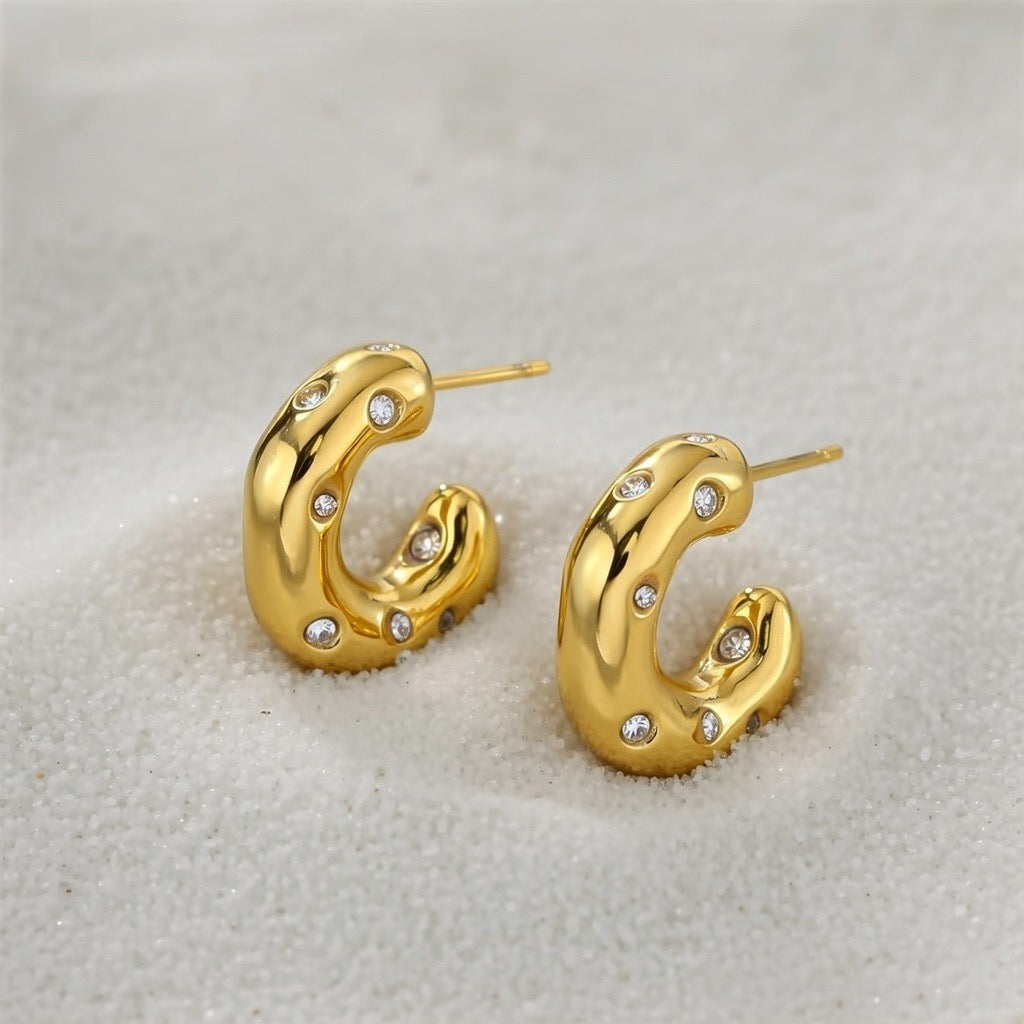 Ellie ~ Half hoop CZ earrings image 3