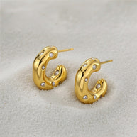 Ellie ~ Half hoop CZ earrings image 3