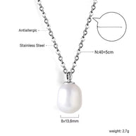 Seya ~ Silver freshwater pearl necklace image 3