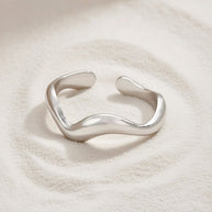 Twyla ~ Silver wave ring image 2