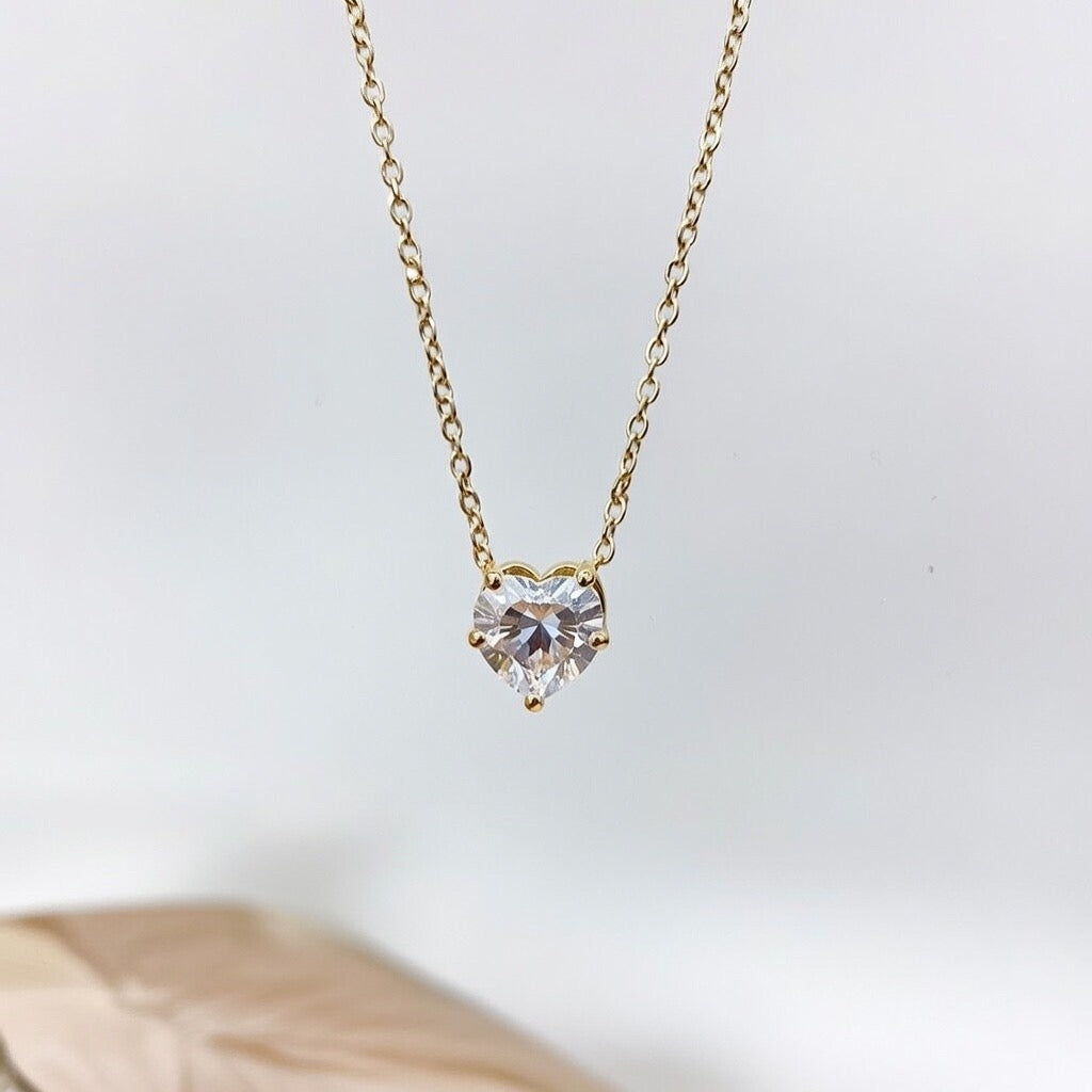 Tiffany ~ Gold CZ stone necklace image 0