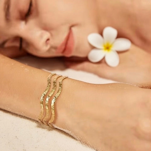 Bondi ~  Gold wave bangle image 0
