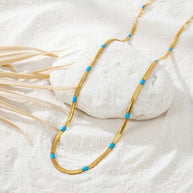 Coralie ~ Blue and gold necklace image 5