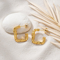 Ella ~ Gold square earrings image 4