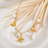 Zara v2 ~ Shell and fin charm necklace image 3