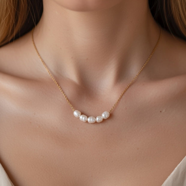 Mia ~ Dainty Freshwater Pearl Necklace image 1