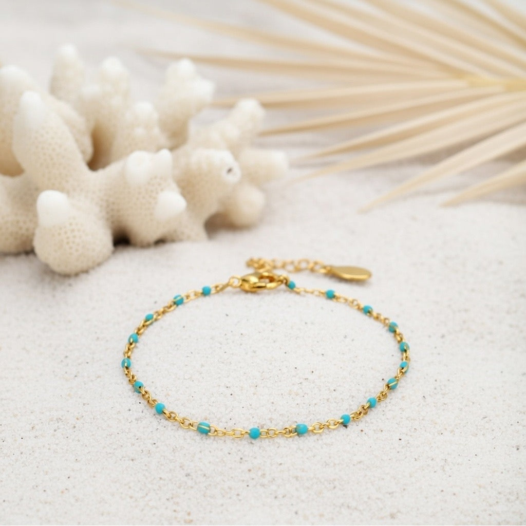 Cleo ~ Dainty ocean blue bracelet image 2