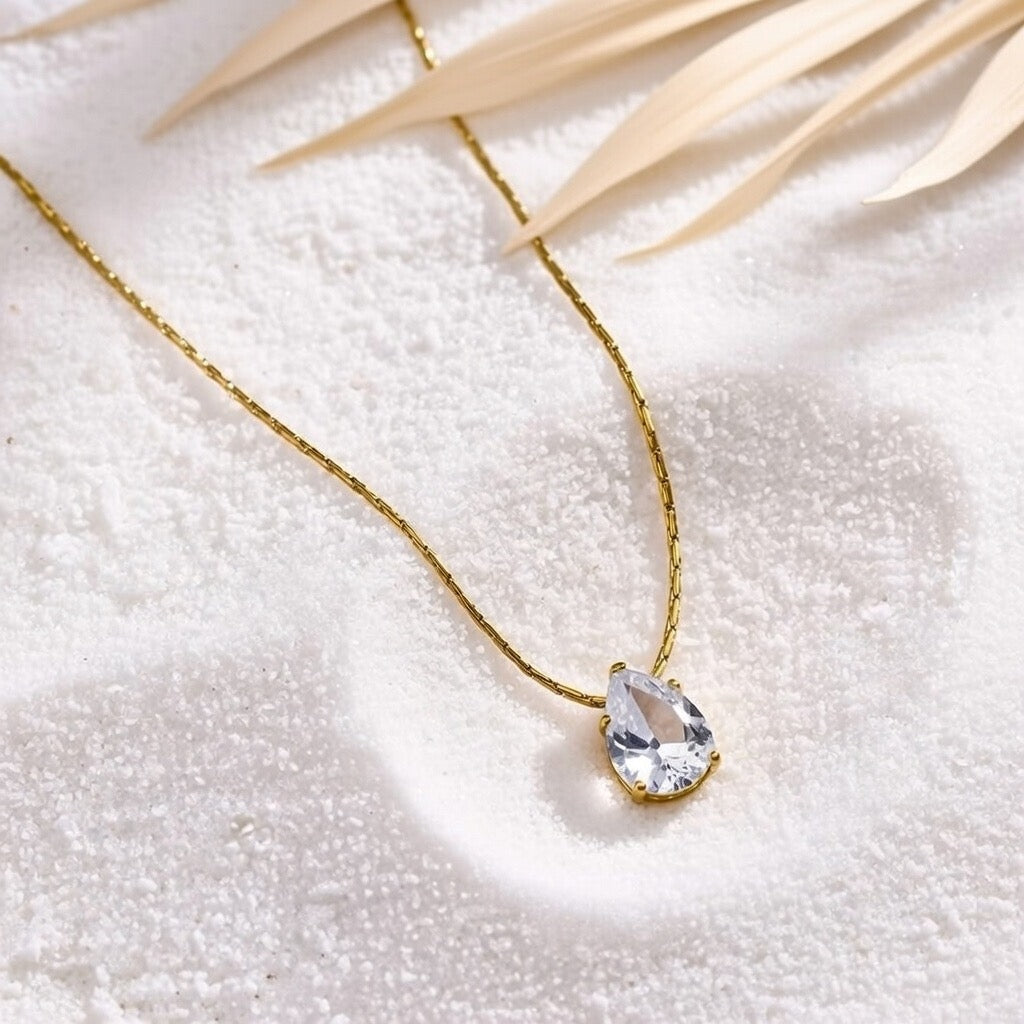 Avery ~ Gold tear drop necklace image 3