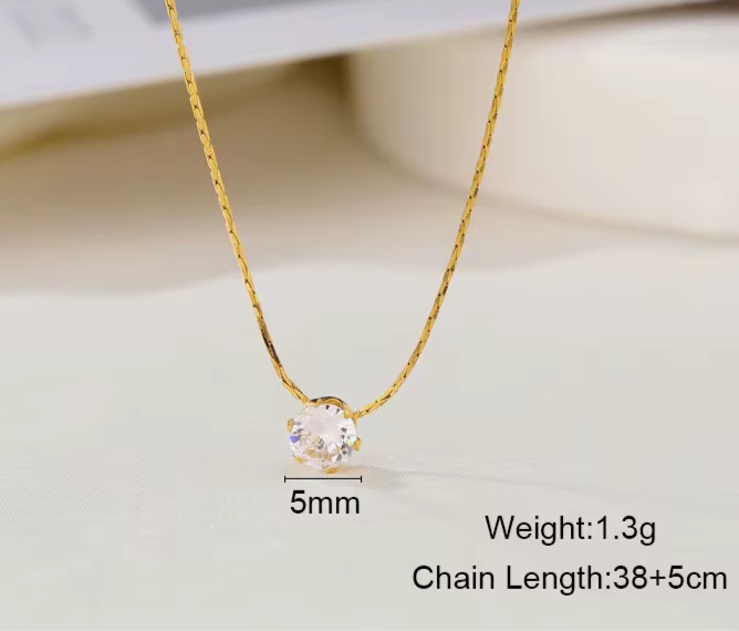 Henrietta ~  Gold CZ stone necklace image 9