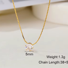 Henrietta ~  Gold CZ stone necklace image 9
