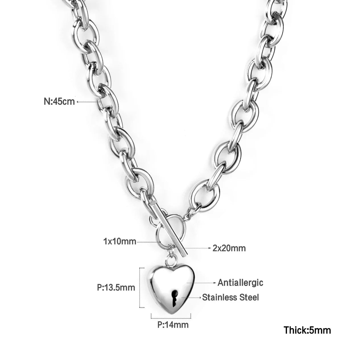 Ruby ~ Silver heart lock necklace image 4