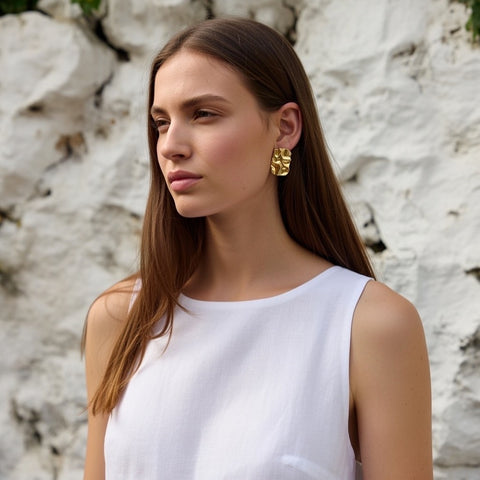 Estelle ~ Abstract  Hammered earrings image 0