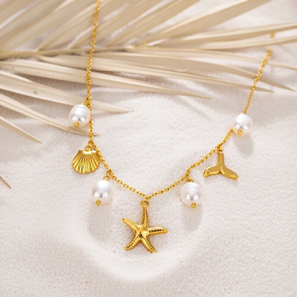 Zara v2 ~ Shell and fin charm necklace image 1