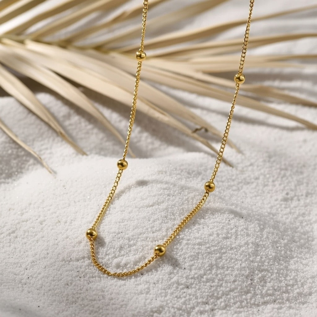 Gia ~ Gold ball chain necklace image 2