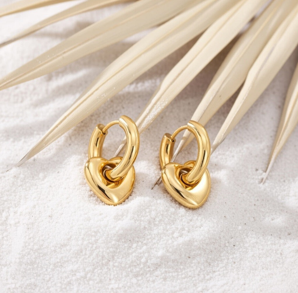 Gracie ~ Gold Heart earrings image 1