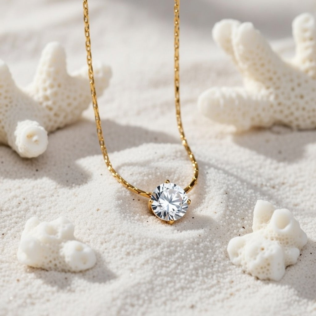 Henrietta ~  Gold CZ stone necklace image 5