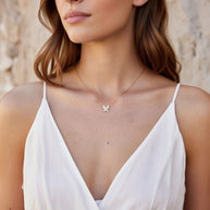 Junie ~ Gold CZ butterfly necklace image 0