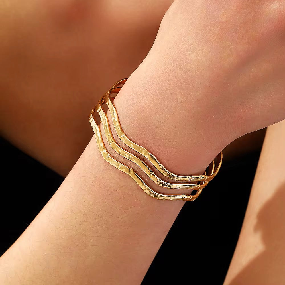 Bondi ~  Gold wave bangle image 5