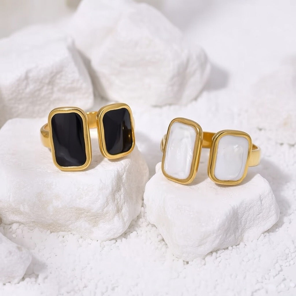 Jade ~ Black abstract ring image 5