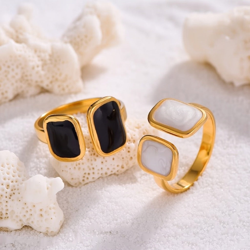 Jade ~ Black abstract ring image 2
