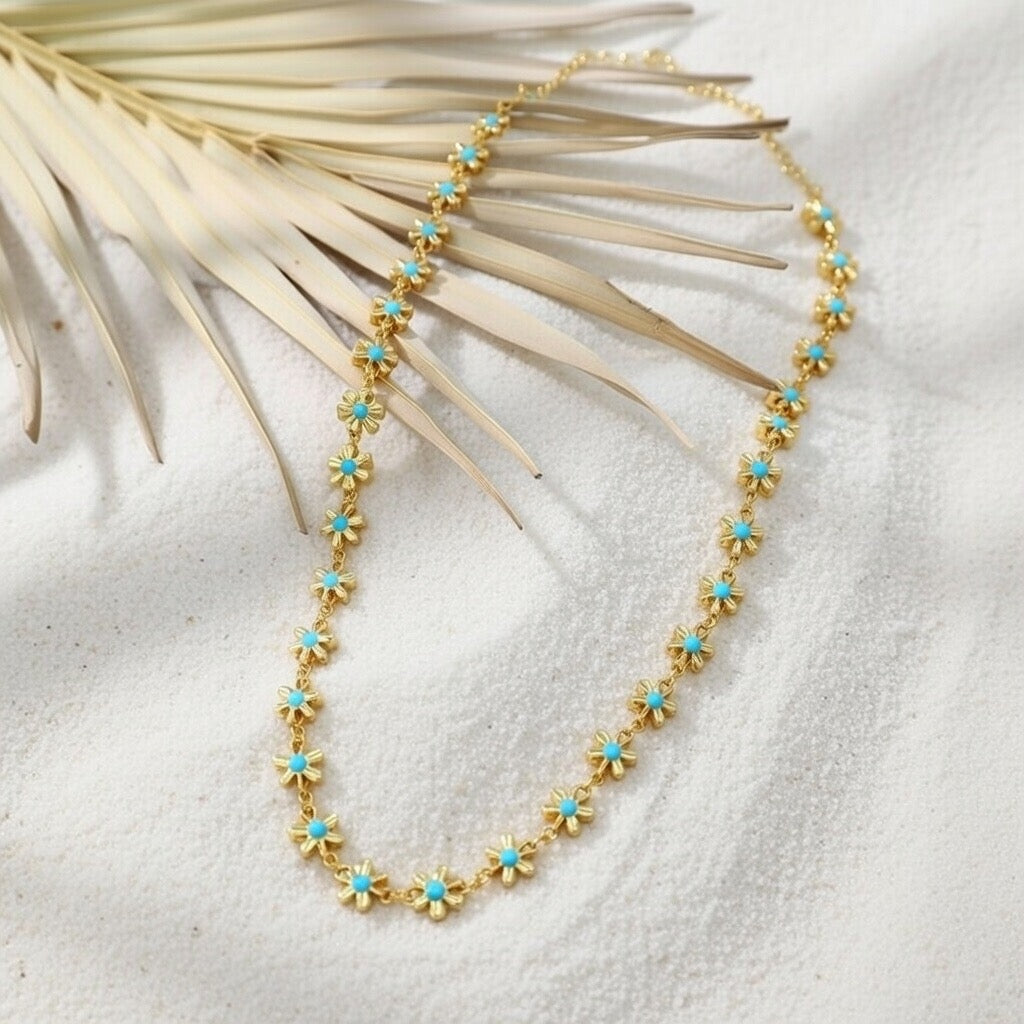 Bella ~ Blue flower necklace image 4