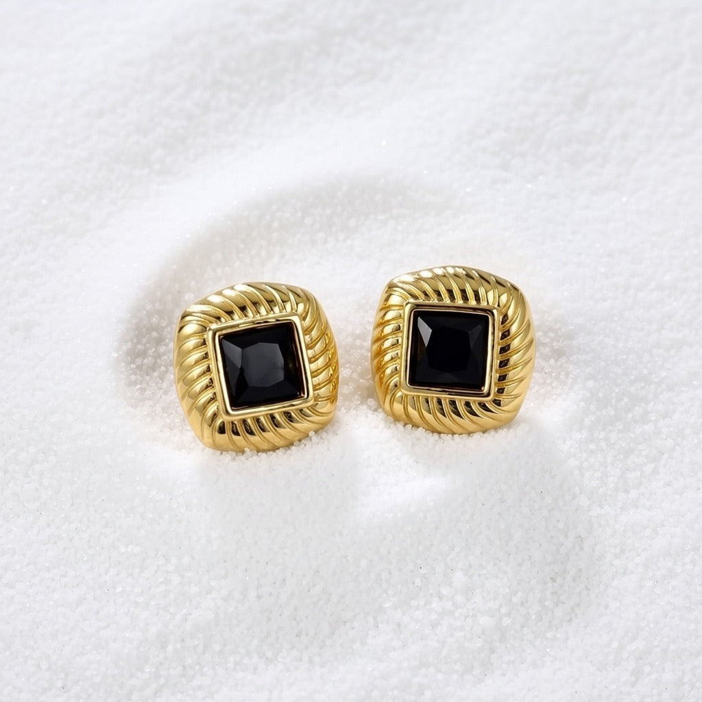 Maddie ~ black and gold studs image 2