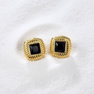 Maddie ~ black and gold studs image 2