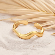 Twyla ~ Gold wave ring image 2