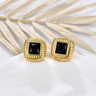 Maddie ~ black and gold studs image 1
