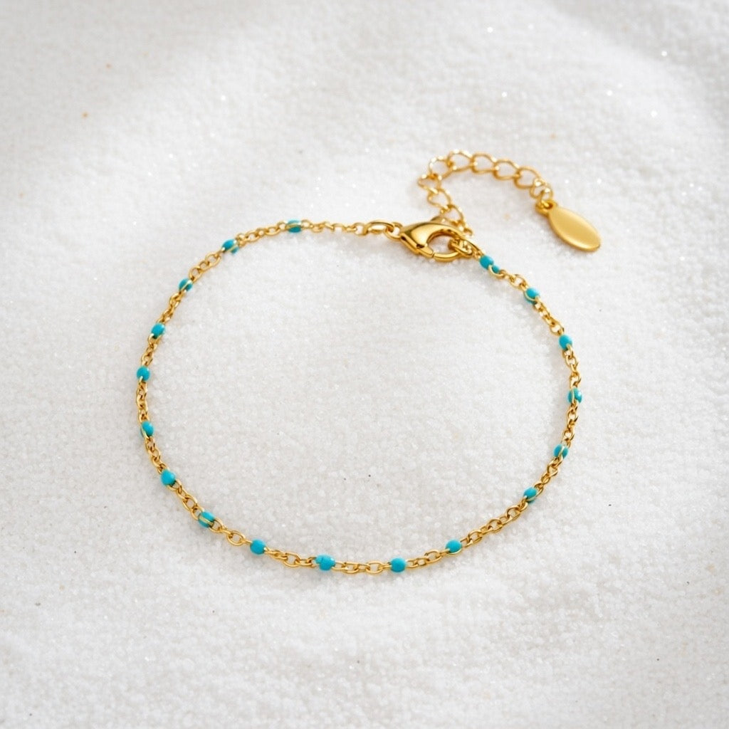 Cleo ~ Dainty ocean blue bracelet image 3