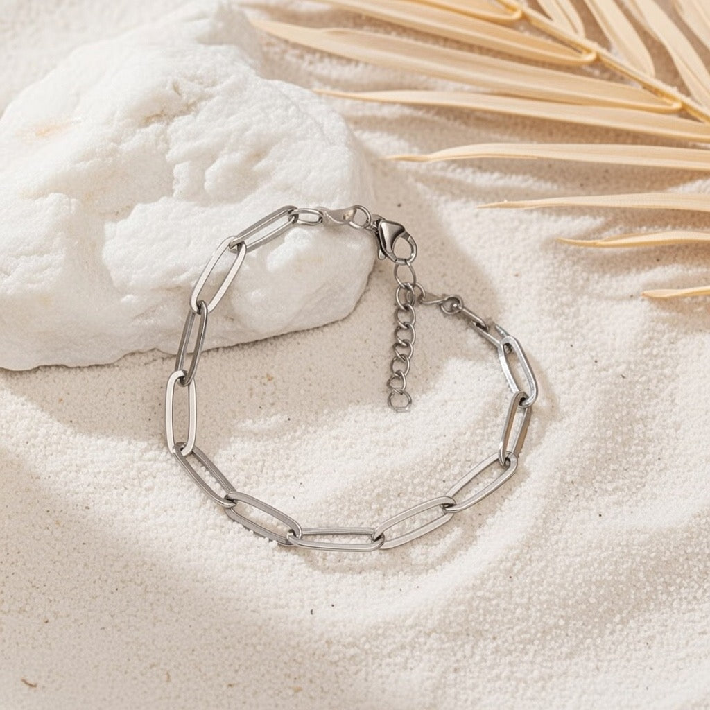 Arabella ~ Silver cuban chain link bracelet image 3
