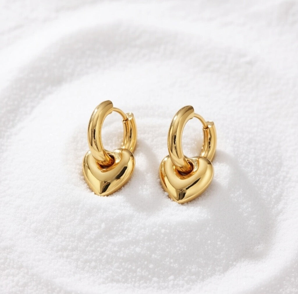 Gracie ~ Gold Heart earrings image 3