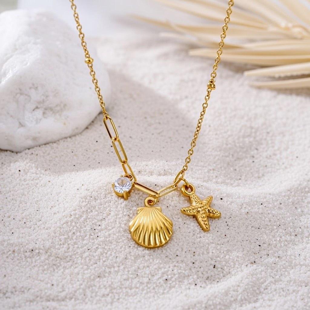 Chloe ~ Starfish and seashell necklace image 4