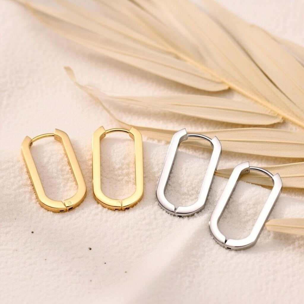 Celine ~ Gold Oval hoops image 4