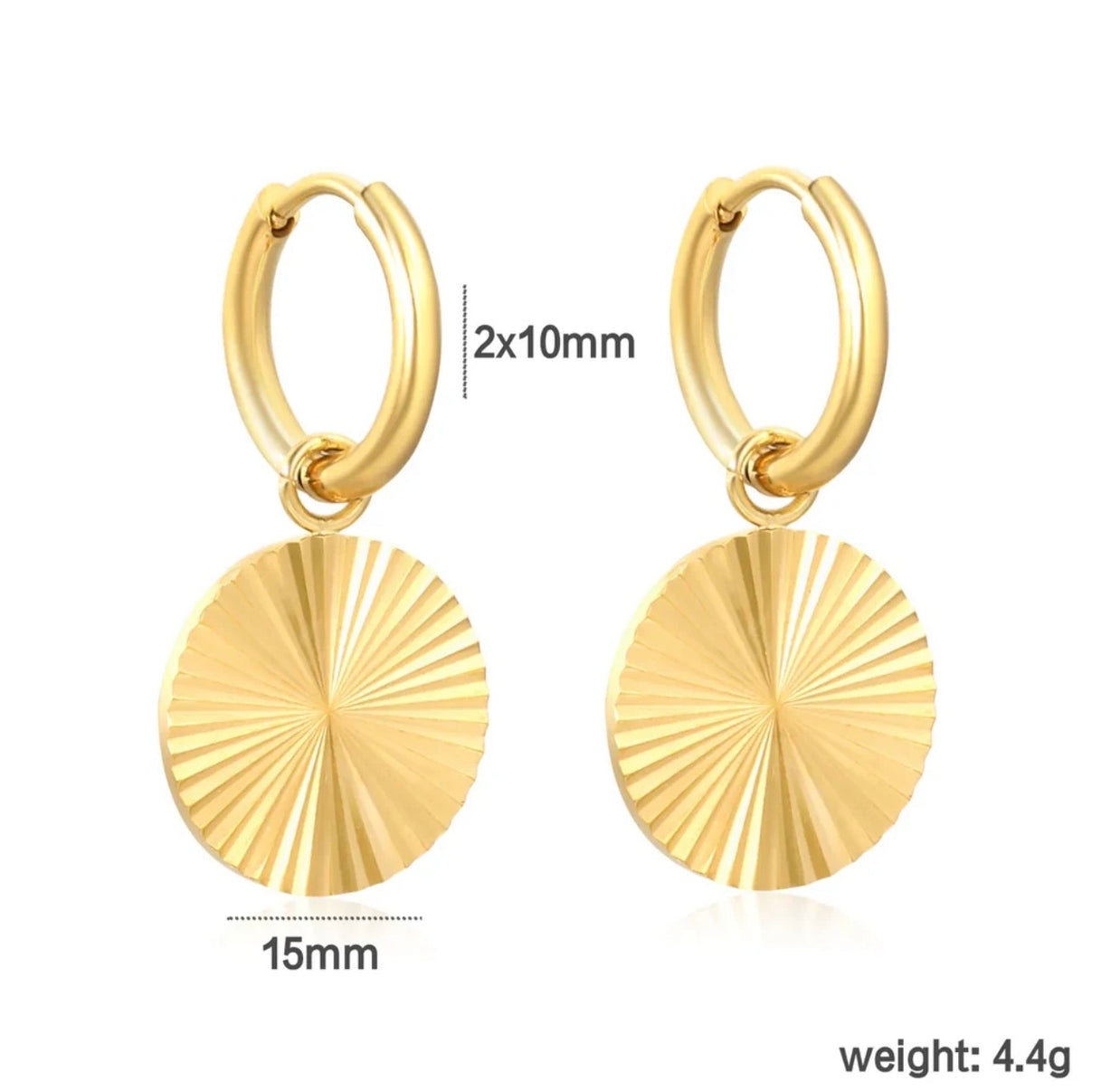 Charlotte ~ Disc huggie earrings image 5