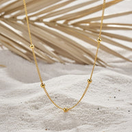 Gia ~ Gold ball chain necklace image 1