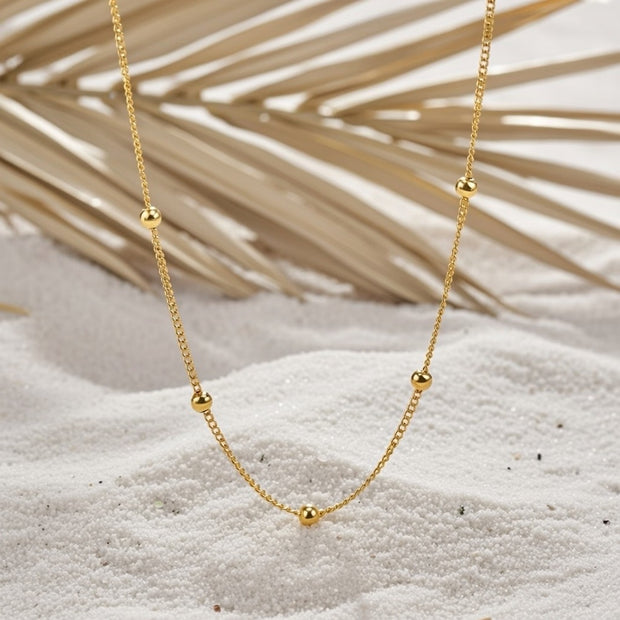 Gia ~ Gold ball chain necklace image 1