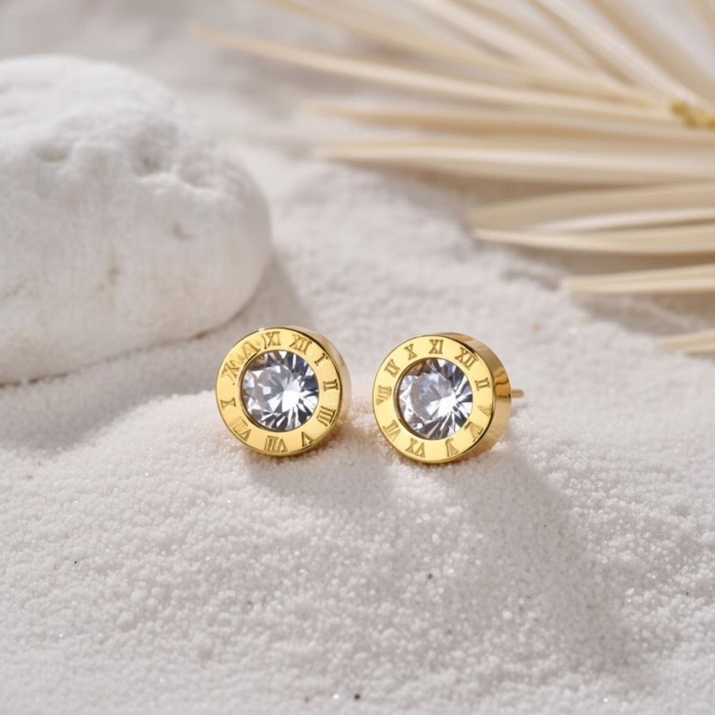 Lennie ~ Roman numeral studs image 4