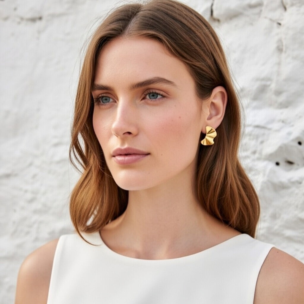 Amora ~ Gold bold earrings image 1
