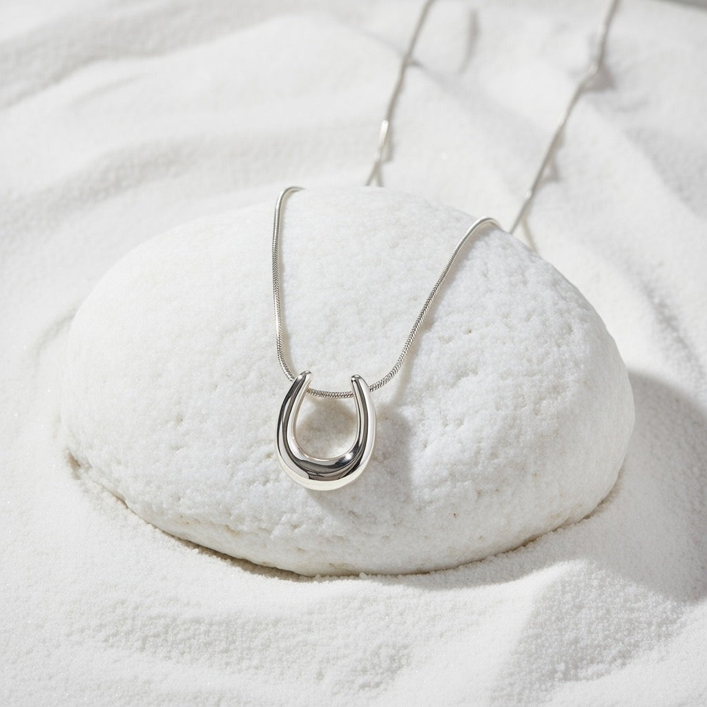 Zuri ~ Silver horseshoe necklace image 1