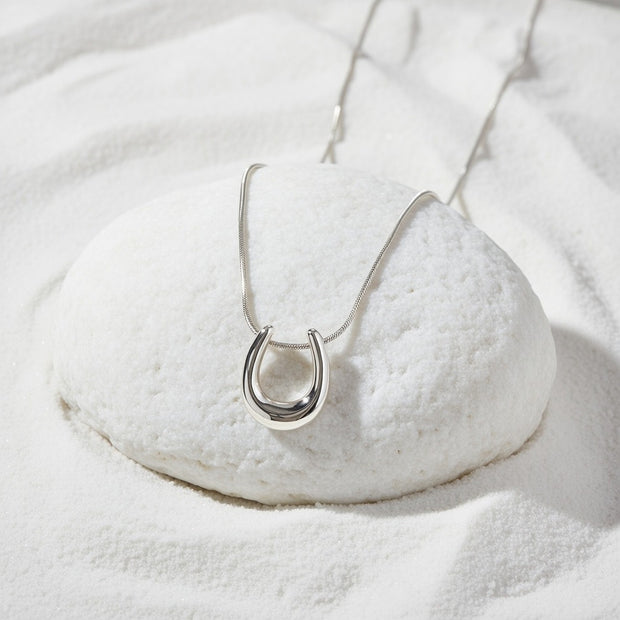 Zuri ~ Silver horseshoe necklace image 1